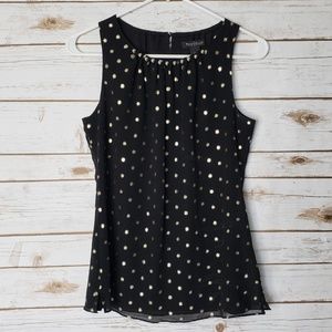 White House Black Market Gold Polka Dot Bl…